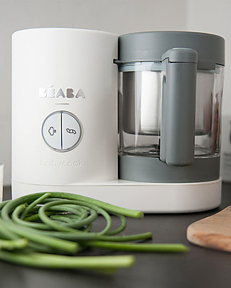 Béaba Babycook® Neo Food Maker - Grey and White - Healthy and Fast Meals for Your Growing Child Food Containers