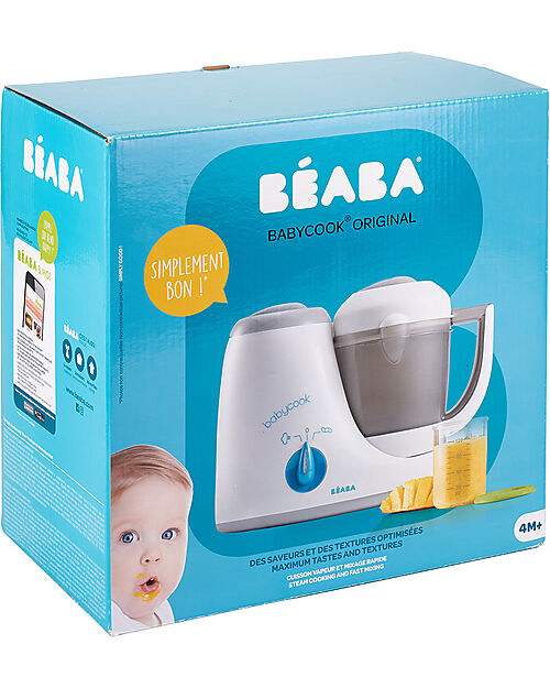 Béaba Babycook® Original Grey/Blue - Healthy and Fast Meals for Your Growing Child  - EU Plug Food Warmers_