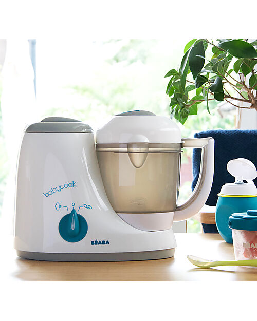 Béaba Babycook® Original Grey/Blue - Healthy and Fast Meals for Your Growing Child  - EU Plug Food Warmers_