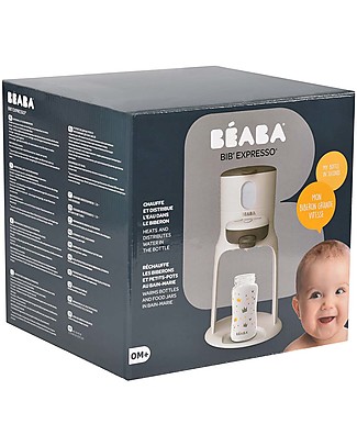 Béaba Bib' Expresso® 3in1 Instant Bottle Maker - White/Grey - Patented - Bottle Ready in 30 Seconds at Perfect Temperature Snack and Formula Containers