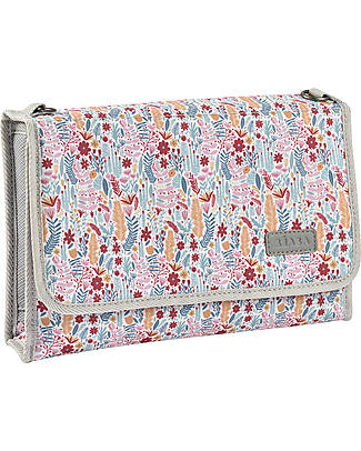 Béaba Changing station - Mirage Grey and Floral - Practical and Compact Travel Changing Mats