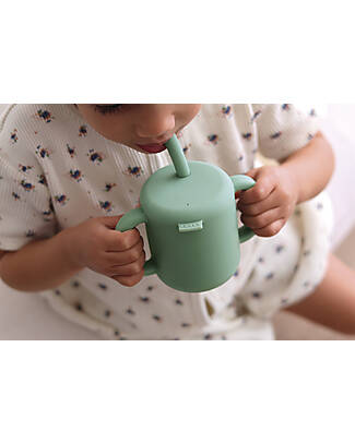 Béaba Cup with Straw - Sage Green - Silicone Cups