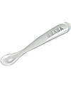 Béaba Ergonomic First Age Spoon - Silicone - Grey - Handy for Adults and Delicate for Children Cutlery