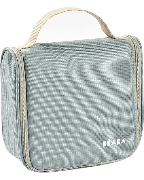 Béaba Filled Hanging Beauty Case - Sage Green - Everything You Need Always at Hand Kit Toilette Baby