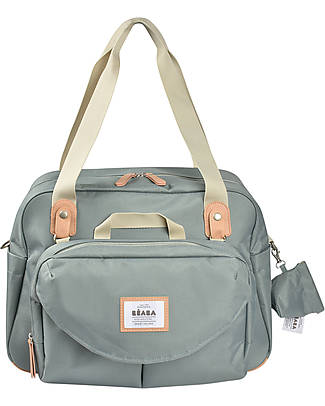 Béaba Geneva II Changing Bag - Frosty Green - Pochette and Isothermal Box Included! Diaper Changing Bags