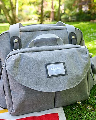 Béaba Genève II Versatile Stroller Bag - Grey - One Bag for Many Functions Diaper Changing Bags