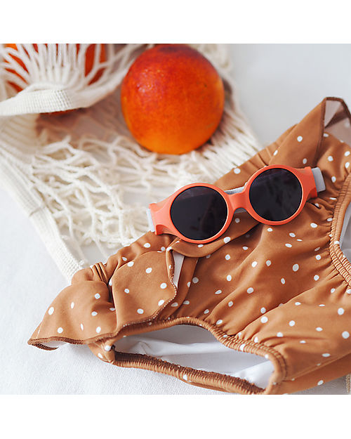 Béaba Glee Sunglasses - Grapefruit - 0-9M with Adjustable Strap - 100% UV Filtering Sunglasses