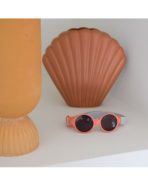 Béaba Glee Sunglasses - Grapefruit - 0-9M with Adjustable Strap - 100% UV Filtering Sunglasses