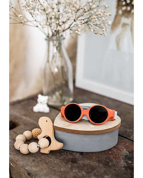 Béaba Glee Sunglasses - Grapefruit - 0-9M with Adjustable Strap - 100% UV Filtering Sunglasses