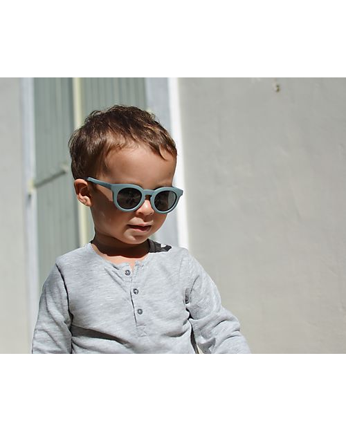 Béaba Happy Sunglasses - Baltic Blue -  2-4 Years with Adjustable Strap - 100% UV Filtering Sunglasses
