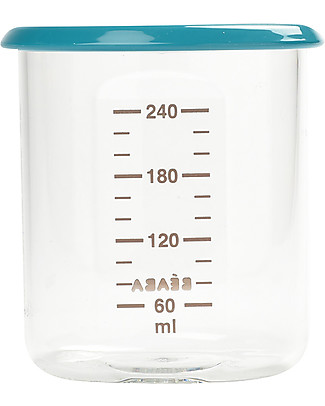 Béaba High Quality Conservation Jars - Maxi - Blue - 240 ml - Withstands High and Low Temperatures Snack and Formula Containers