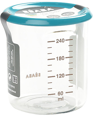 Béaba High Quality Conservation Jars - Maxi - Blue - 240 ml - Withstands High and Low Temperatures Snack and Formula Containers