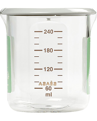 Béaba High Quality Conservation Jars - Maxi - Grey - 240 ml - Withstands High and Low Temperatures Snack and Formula Containers