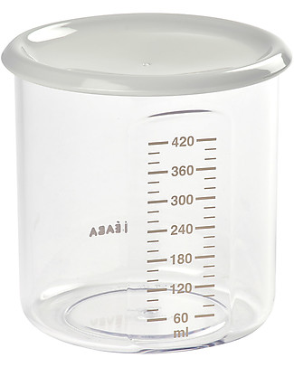 Béaba High Quality Conservation Jars - Maxi + - Grey - 420 ml - Withstands High and Low Temperatures Snack and Formula Containers