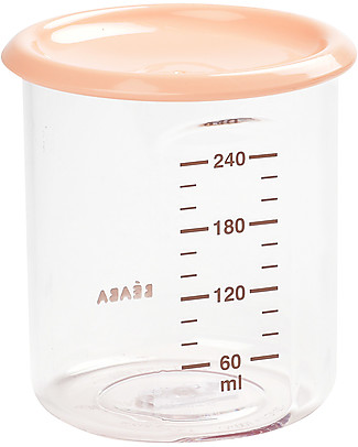 Béaba High Quality Conservation Jars - Maxi - Pink - 240 ml - Withstands High and Low Temperatures Snack and Formula Containers