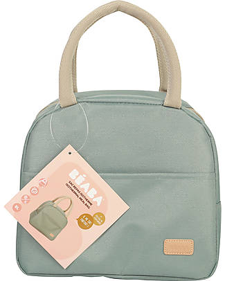 Béaba Isothermal Lunch Bag - 5L - Large Capacity and Easy to Carry - Frosty Green Thermal Containers