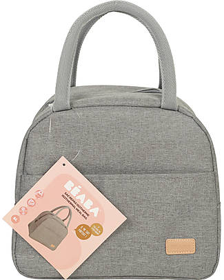 Béaba Isothermal Lunch Bag - 5L - Large Capacity and Easy to Carry - Heather Grey Thermal Containers