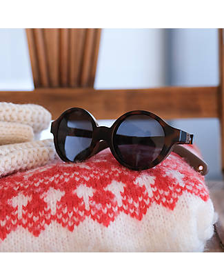Béaba Joy Sunglasses - Tortoise - 9-24M with Adjustable Strap - 100% UV Filtering Sunglasses