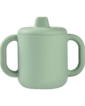 Béaba Learning Cup with Silicone Spout - Sage Green - For Learning to Drink Alone Cups