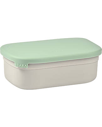 Béaba Lunch Box With Dividers - Velvet Grey and Sage Green - Stainless Steel Food Containers