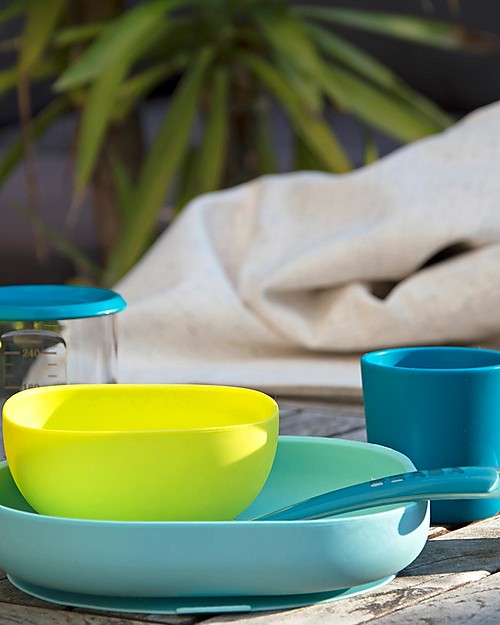 Béaba Meal Set - 4 pcs - Silicone - Blue Meal Sets