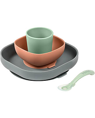 Béaba Meal Set - 4 pcs - Silicone - Mineral Meal Sets
