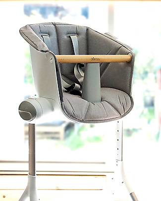 Béaba OUTLET - Padded Textile Seating for Up&Down High Chair - Grey - Very Comfortable, Hygienic and Trendy - Showroom Sample Accessories for High Chairs