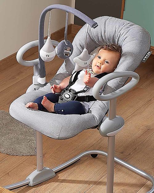 Béaba OUTLET - Up&Down Bouncer III - Heather Grey - Patented Technology - Showroom Sample Bouncers