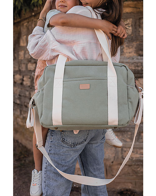 Béaba Paris Changing Bag - Frosty Green - Changing Mat and Shoulder Strap Included! Diaper Changing Bags