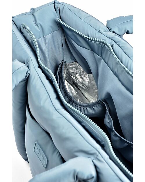 Béaba Quilted Changing Bag - Baltic Blue - Includes Changing Mat and Stroller Hooks Diaper Changing Bags