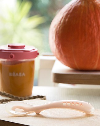 Béaba Second Age Silicone Spoon - Pink - from 8 Months Cutlery