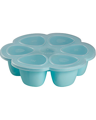 Béaba Silicone Multiportions for Food - Blue - 6x150 ml - Time Saver Snack and Formula Containers