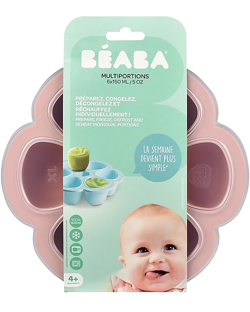 Béaba Silicone Multiportions for Food - Pink - 6x150 ml - Time Saver Food Containers