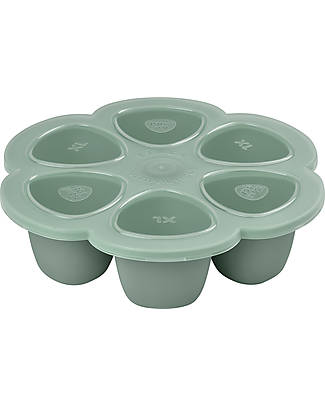 Béaba Silicone Multiportions for Food - Sage Green - 6x150 ml - Time Saver Food Containers