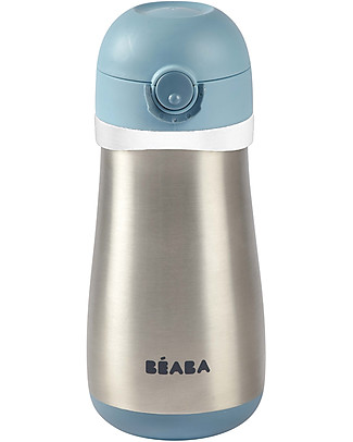 Béaba Stainless Steel Bottle with Handle - 350 ml - Windy Blue Thermos Bottles