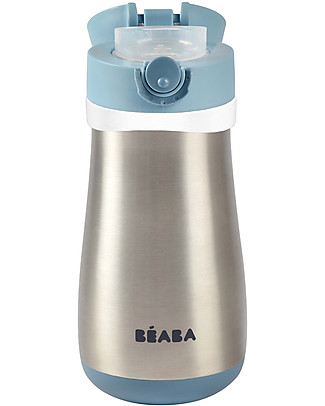 Béaba Stainless Steel Bottle with Handle - 350 ml - Windy Blue Thermos Bottles