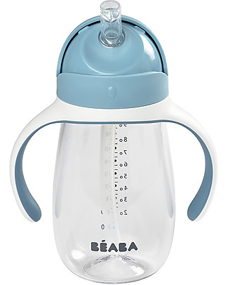 Béaba Straw Cup - 300 ml - Blue - To Learn Drink by Himself Baby Bottles