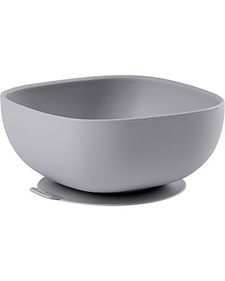 Béaba Suction Bowl - Silicone - Grey Bowls & Plates