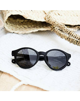 Béaba Sunrise Sunglasses - Black - 4-6 Years with Adjustable Strap - 100% UV Filtering Sunglasses