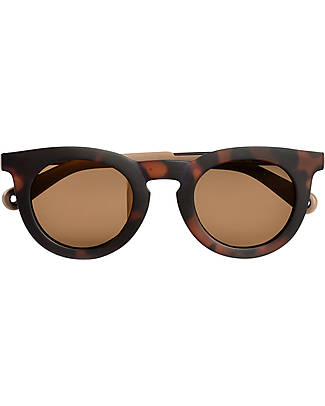 Béaba Sunshine Sunglasses - Dark Tortoise - 4-6 Years with Adjustable Strap - 100% UV Filtering Sunglasses
