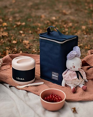 Béaba Thermal Container for Food - Stainless Steel - Blue and Pink - 500 ml Snack Boxes