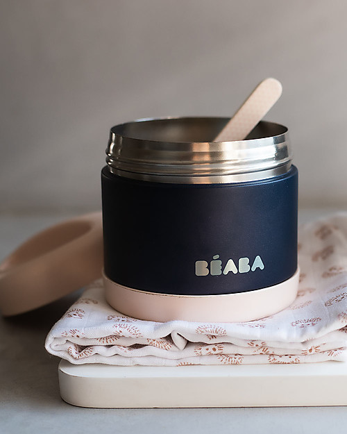 Béaba Thermal Container for Food -  Stainless Steel - Blue and Pink - 500 ml Thermal Containers