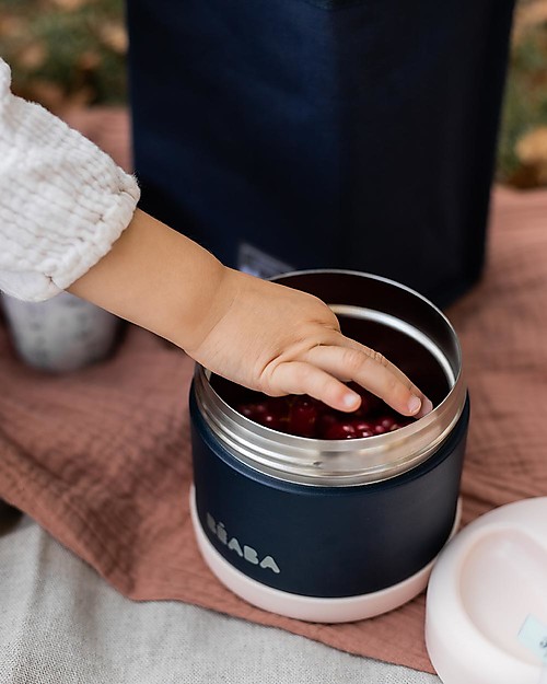Béaba Thermal Container for Food -  Stainless Steel - Blue and Pink - 500 ml Thermal Containers