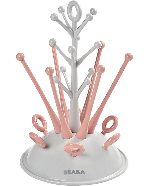 Béaba Tree Bottles Drainer - Pink - Can Stack up to 6 Bottles Baby Bottles Accessories