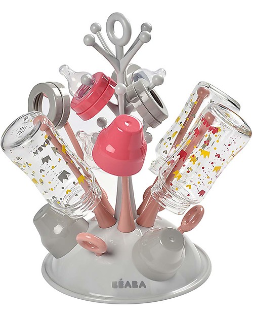 Béaba Tree Bottles Drainer - Pink - Can Stack up to 6 Bottles Baby Bottles Accessories