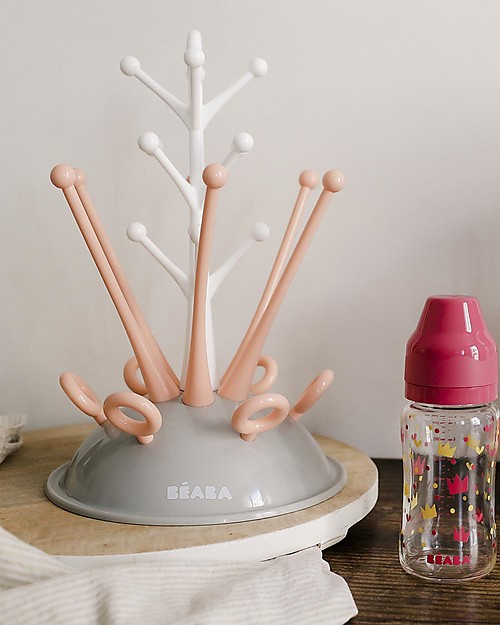 Béaba Tree Bottles Drainer - Pink - Can Stack up to 6 Bottles Baby Bottles Accessories