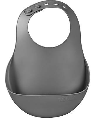Béaba Waterproof Bib with Food Catching Pocket - Silicone - Mineral Waterproof Bibs