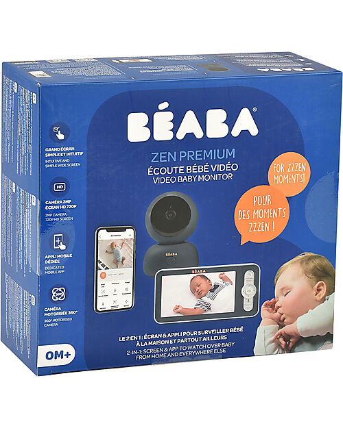 Béaba Zen Premium Video Baby Monitor - 360 ° Rotating Auto Video Camera - Available on Mobile Phone Baby Monitor