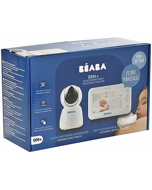 Béaba ZEN+ Video Baby Monitor - High Performance Auto-Rotating Camera with Infra-Red LED and Movement Detectors Baby Monitor