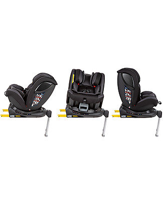 Bébé Confort/Maxi Cosi EvolveFix, 360° Swiveling Car Seat, Night Grey - Group 0+/1/2/3 - From Birth to 12 years! Toddler Car Seats